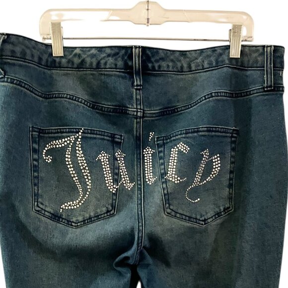 Juicy Couture Plus-Size Blue Juicy Spell-Out Stretch Straight Leg Jeans Sz 16W - Picture 8 of 11